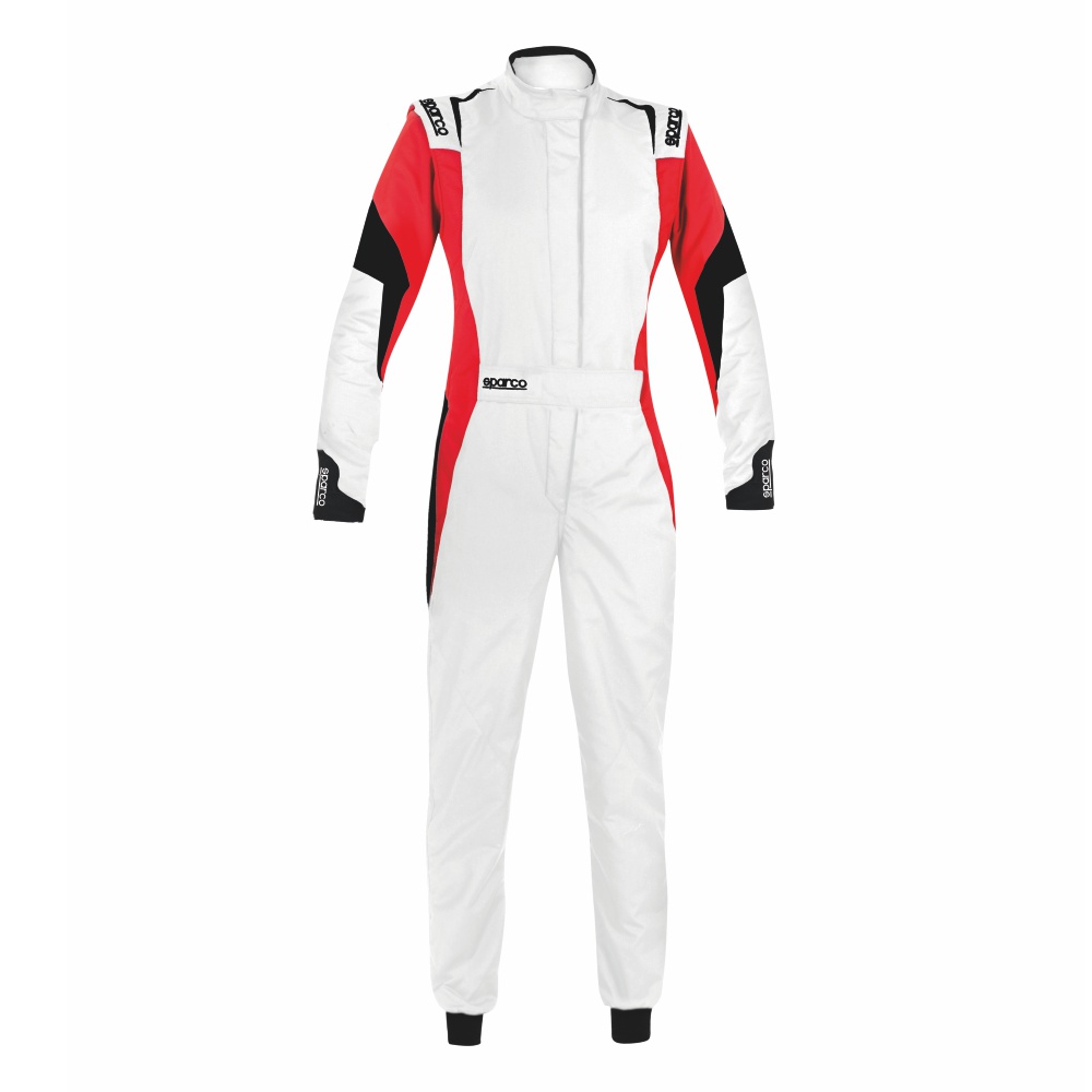 Fato Sparco Competition Mulher R567 FIA - Branco, vermelho e preto