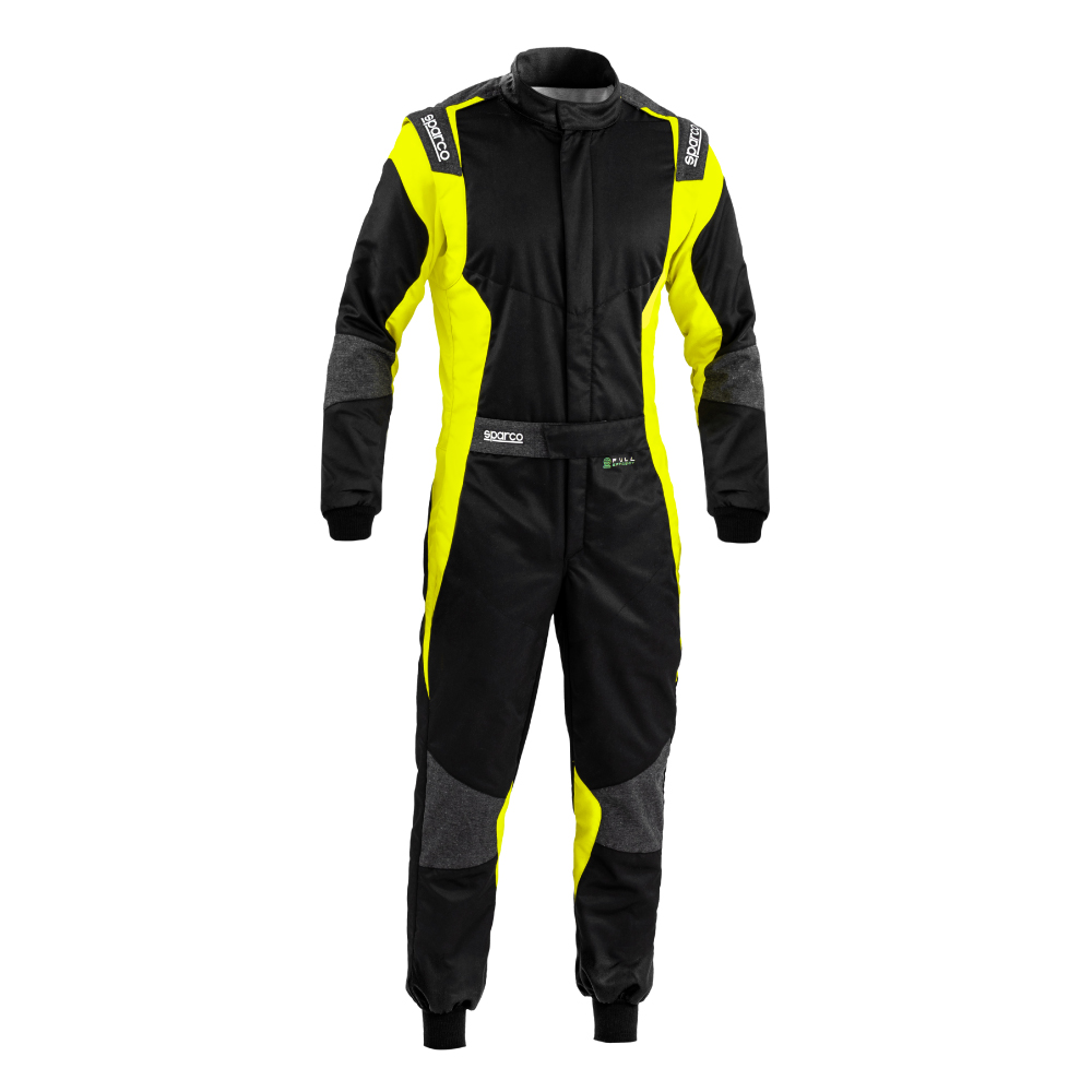 Fato Sparco Futura FIA - Preto e amarelo fluo