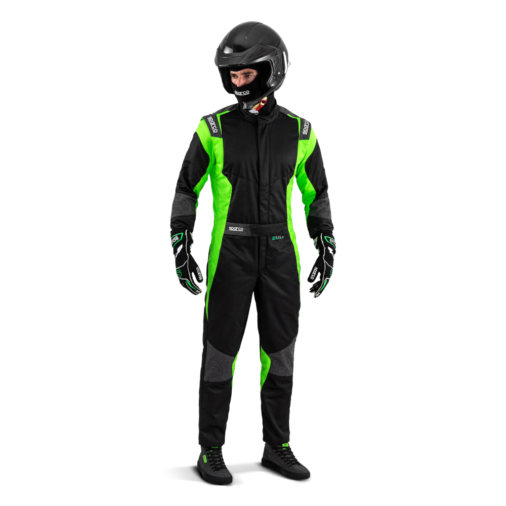 Fato Sparco Futura FIA - Preto e verde fluo